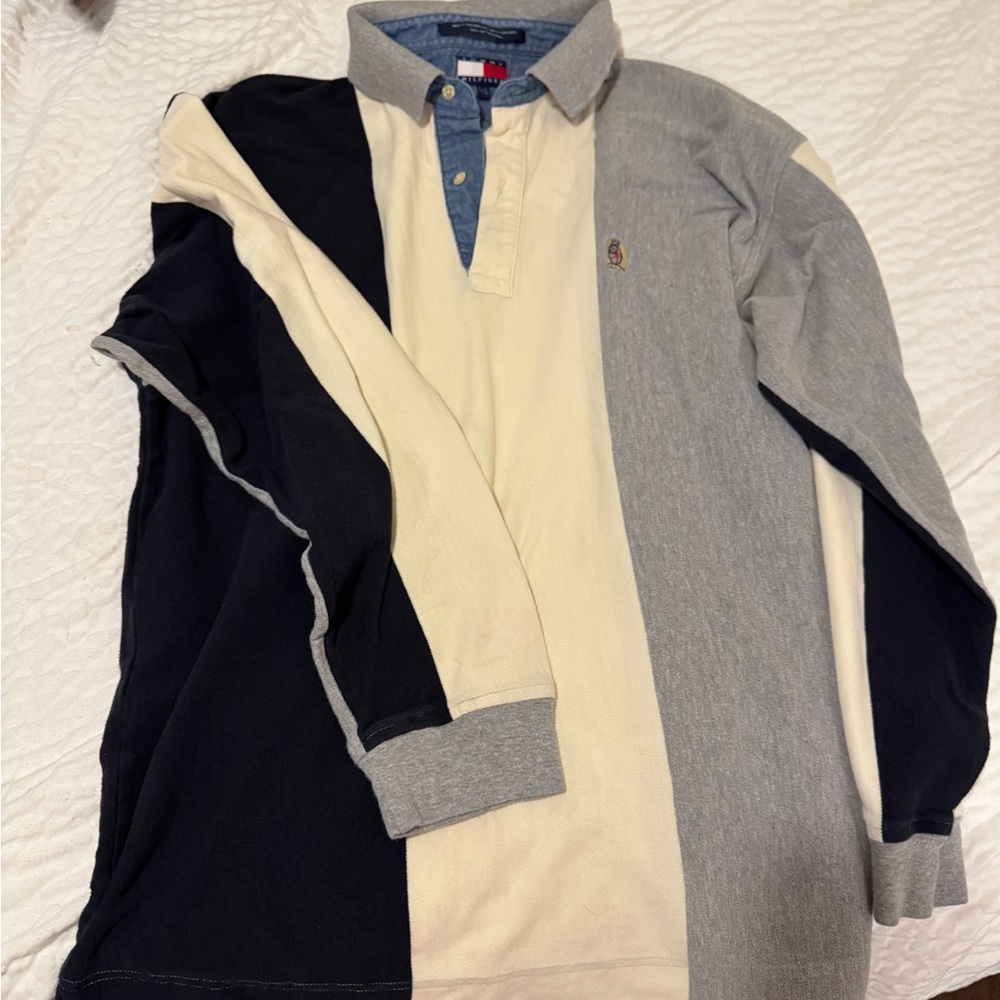 Tommy Hilfiger Men's Colorblock Shirt - Navy, Gray, Cream